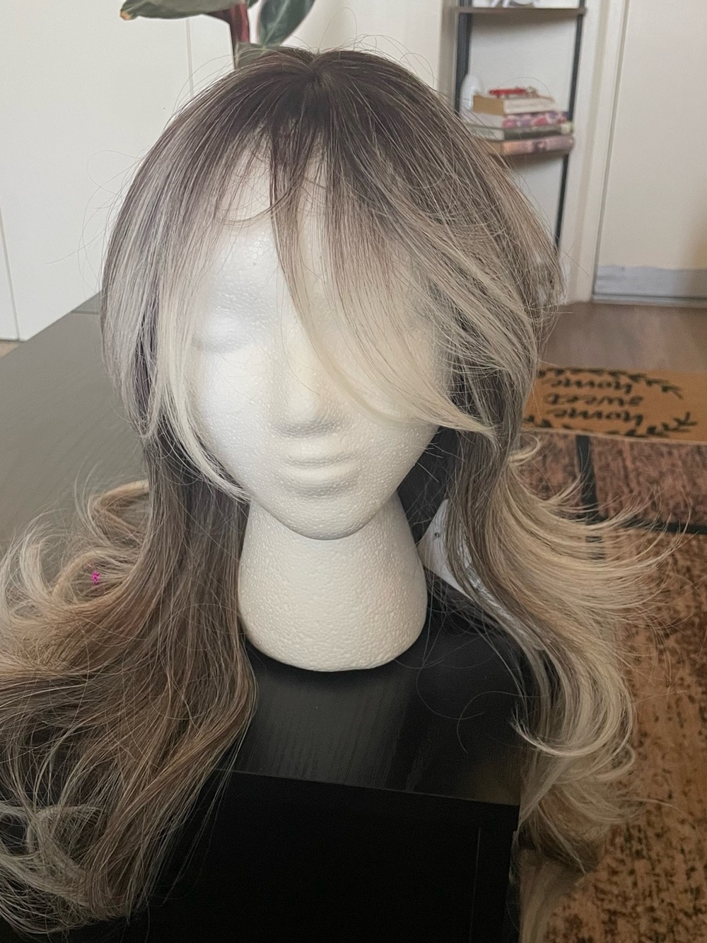Long Layered Women’s Wig with Ash Blonde Highlights